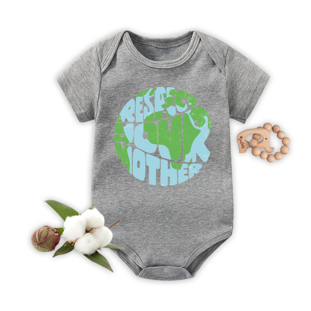 Respect Your Mother Earth Design Bodysuit For Baby