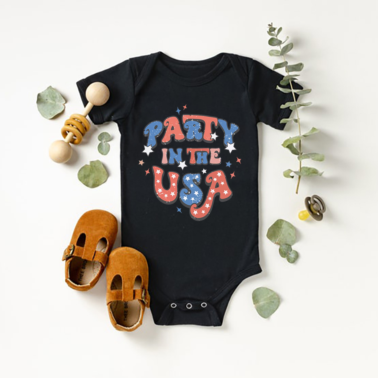 Party In The USA 4th Of July Cute Vintage Bodysuit For Baby