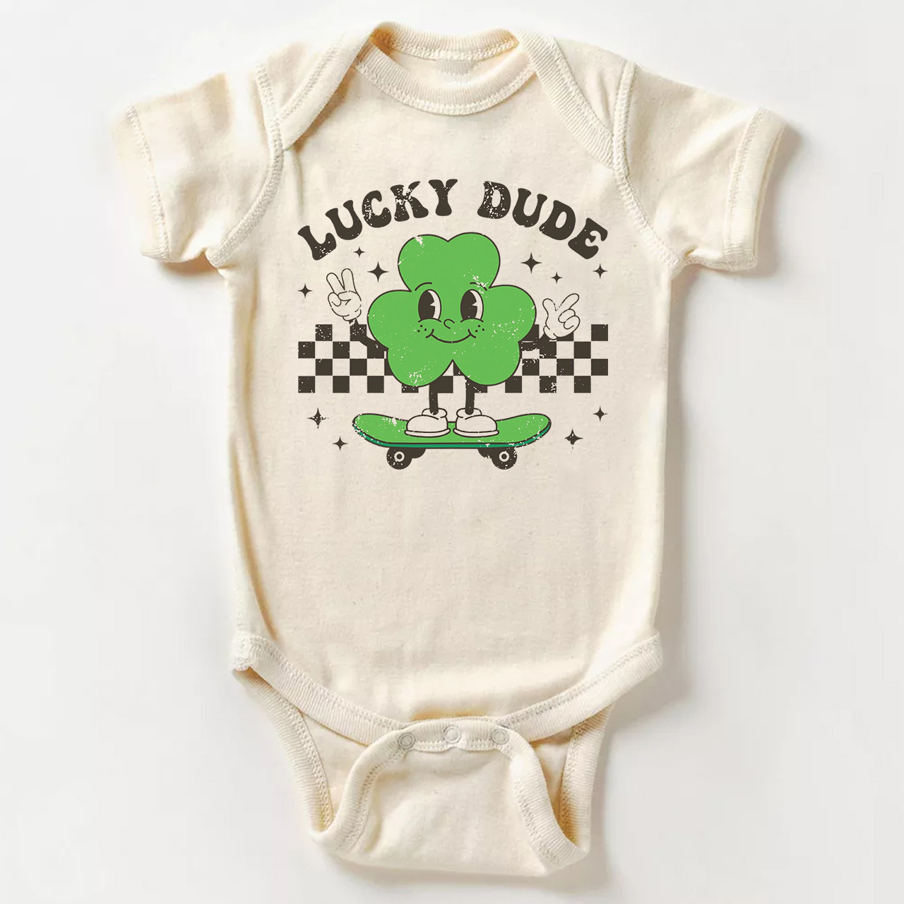 Skating Clover Bodysuit For Baby