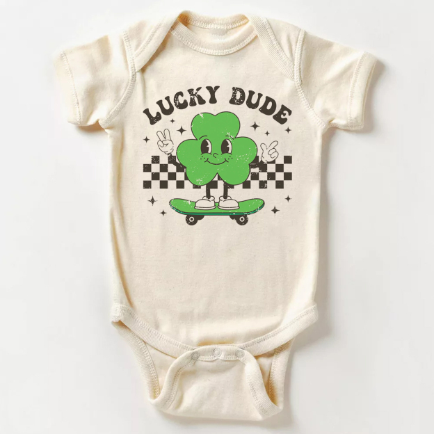 Skating Clover Bodysuit For Baby