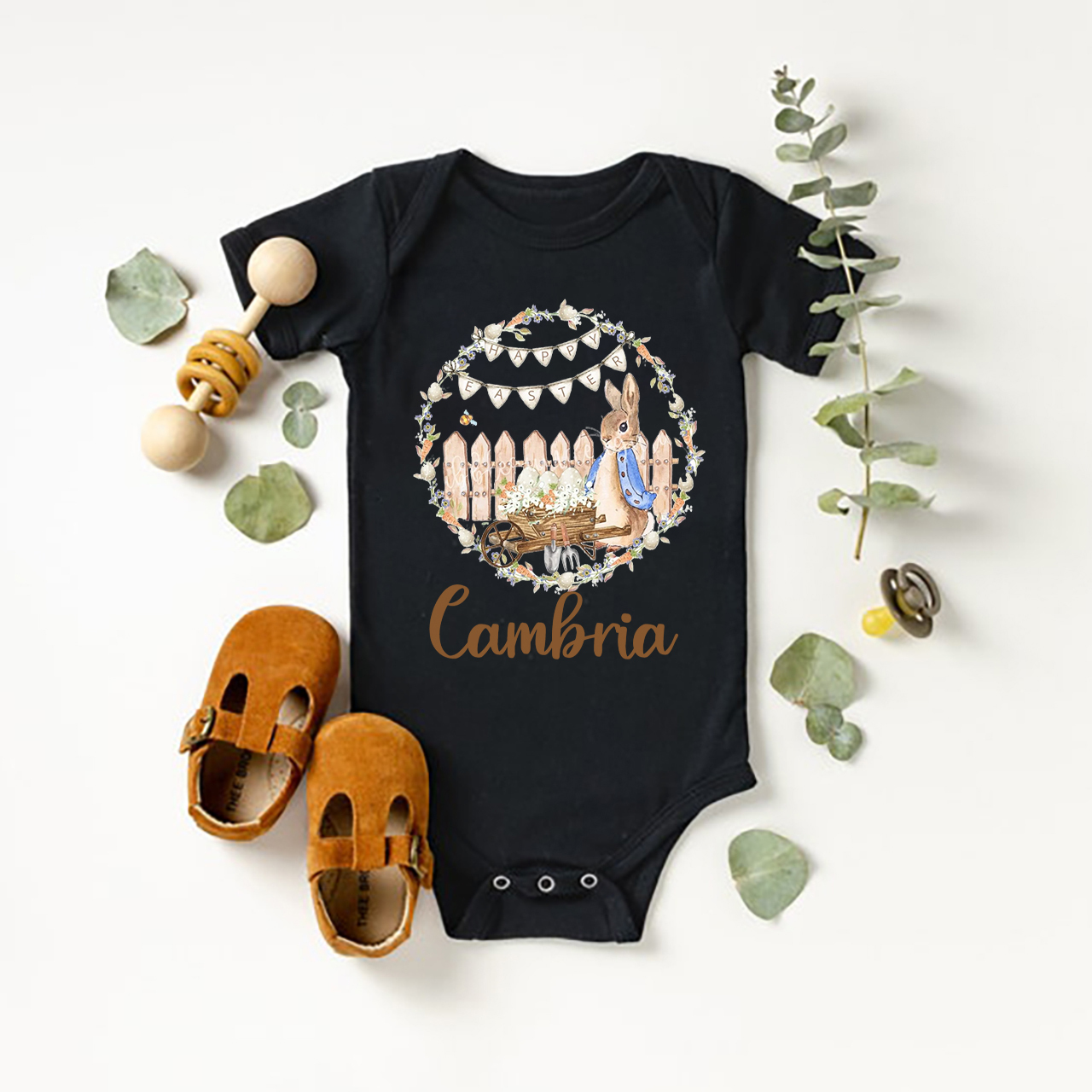 Peter Rabbit Wreath Design Bodysuit For Baby