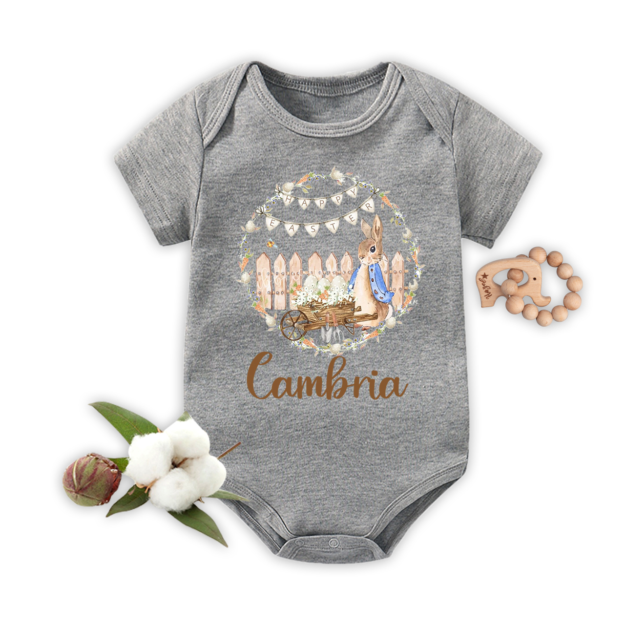 Peter Rabbit Wreath Design Bodysuit For Baby