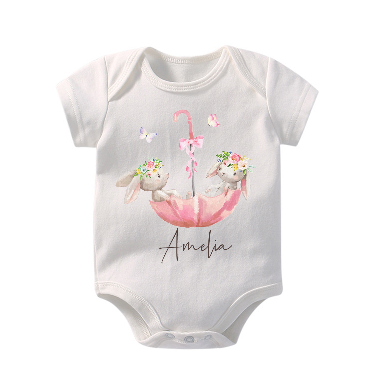 Bunny In Umbrella Bodysuit For Baby