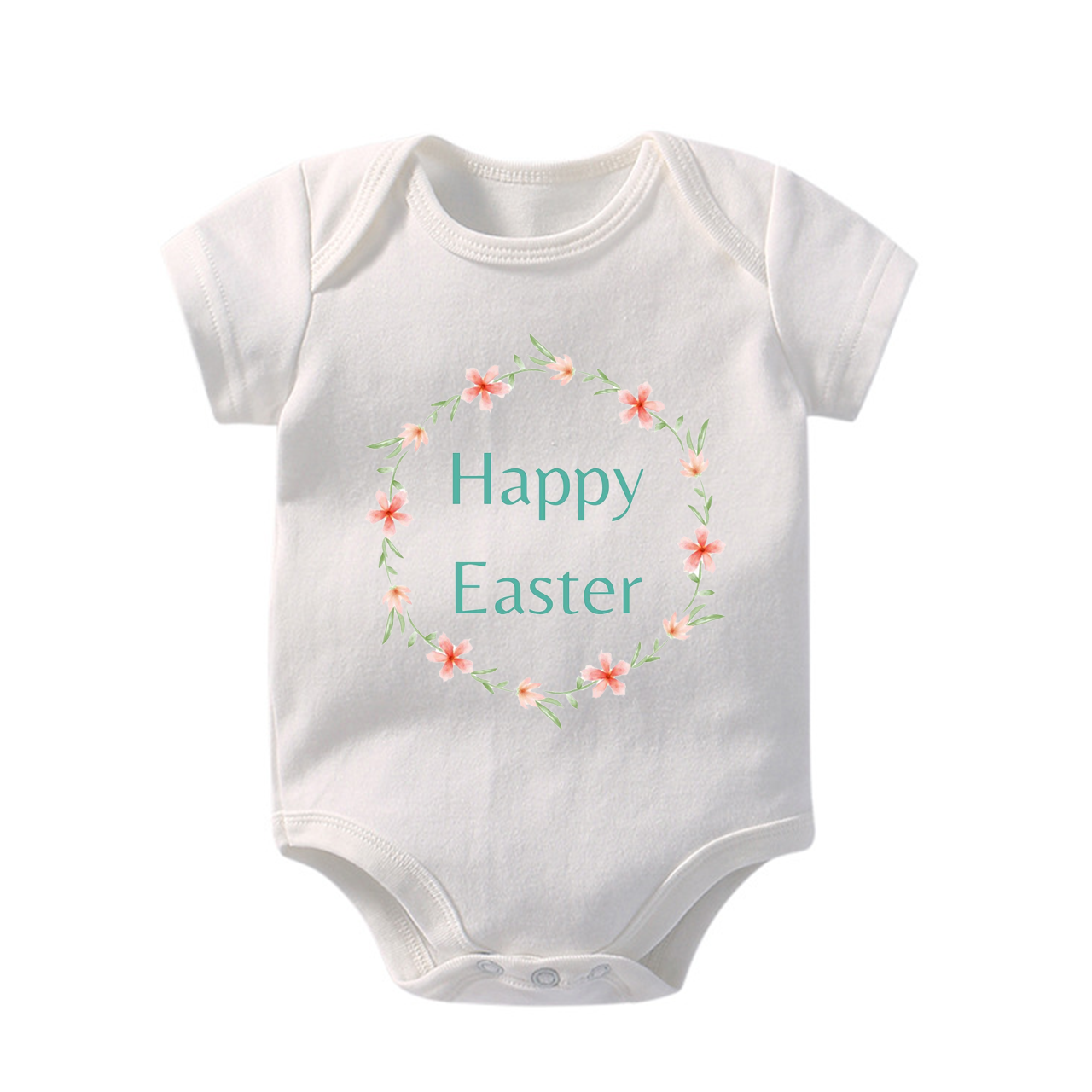 Happy Easter Wreath Bodysuit For Baby