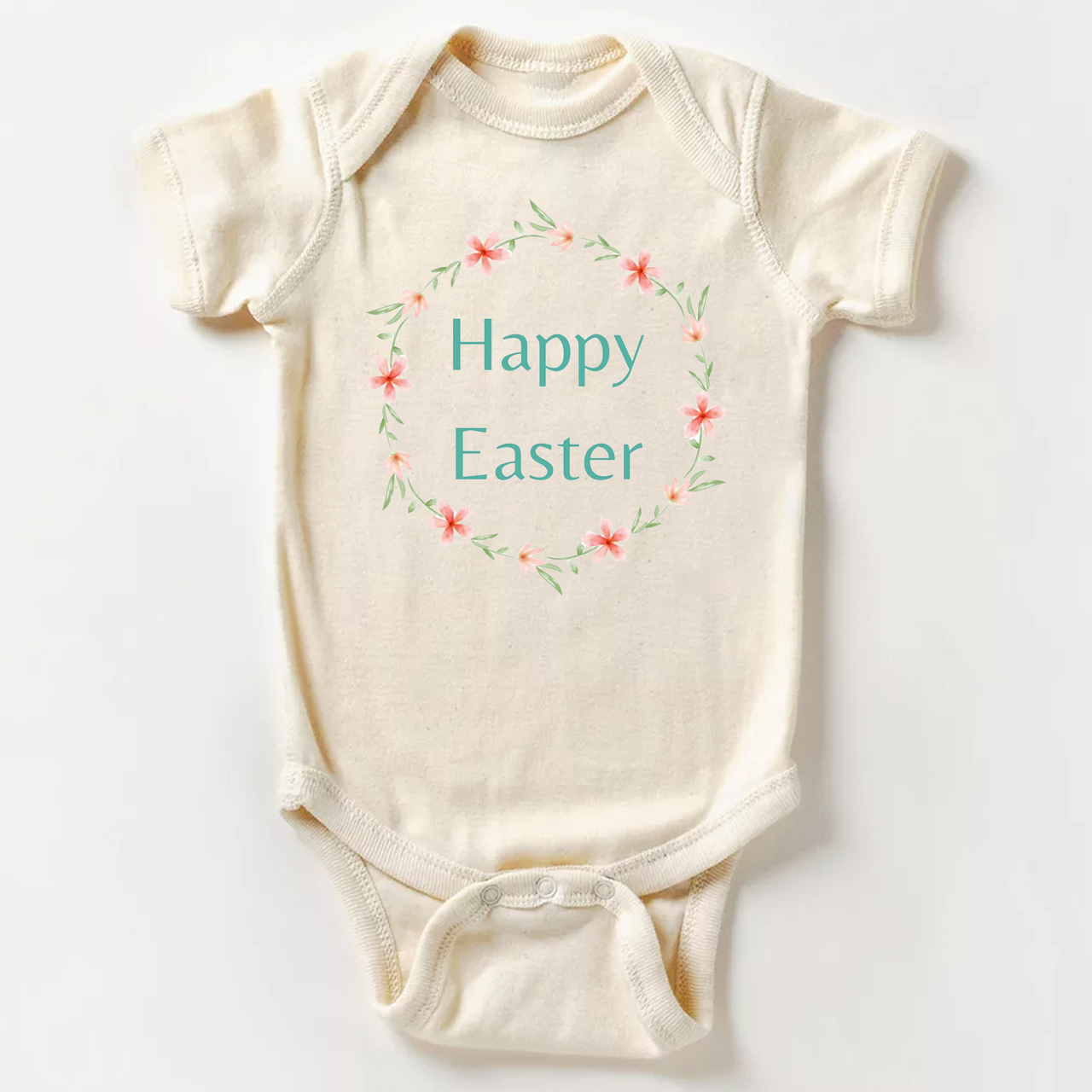 Happy Easter Wreath Bodysuit For Baby