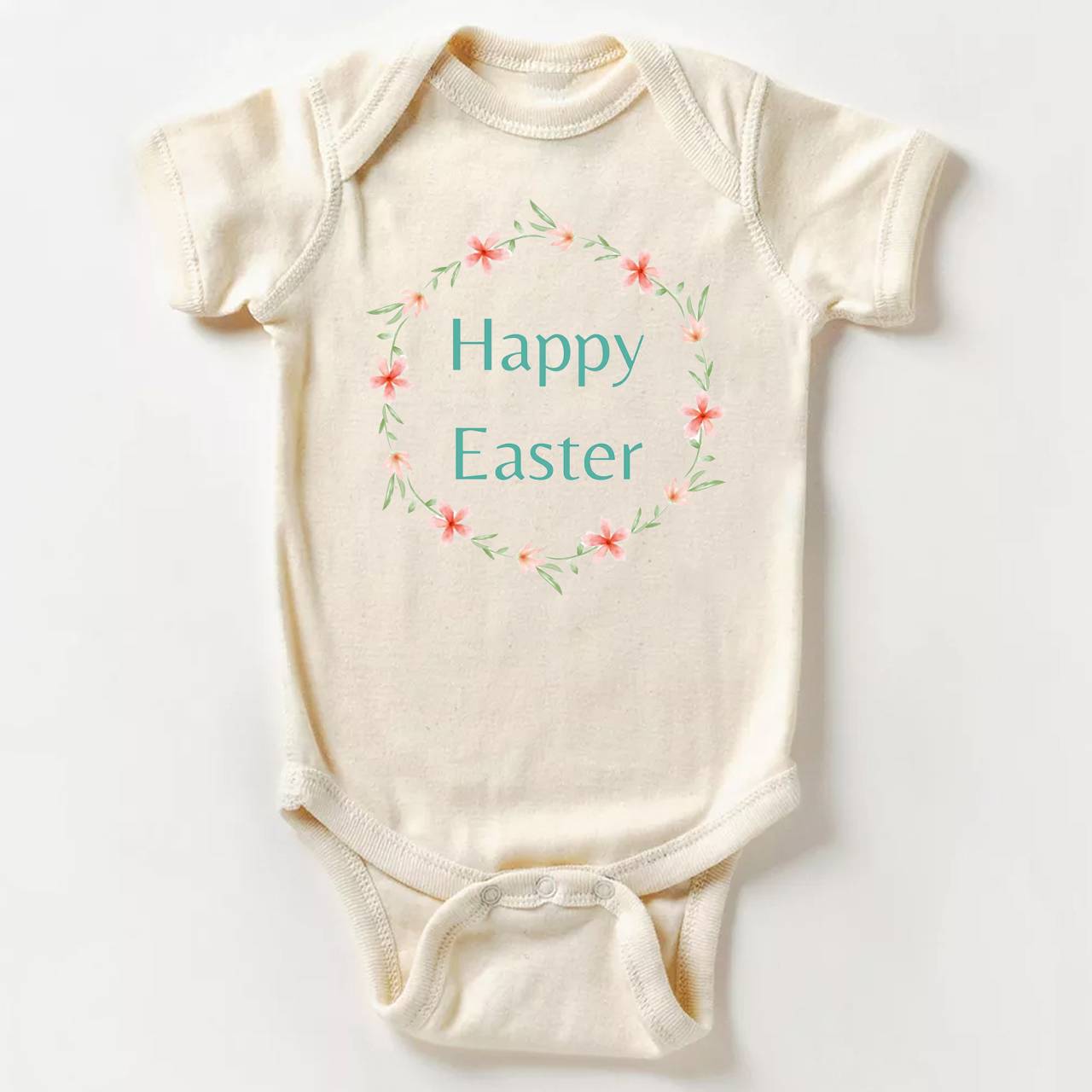 Happy Easter Wreath Bodysuit For Baby
