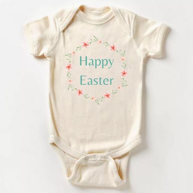 Happy Easter Wreath Bodysuit For Baby