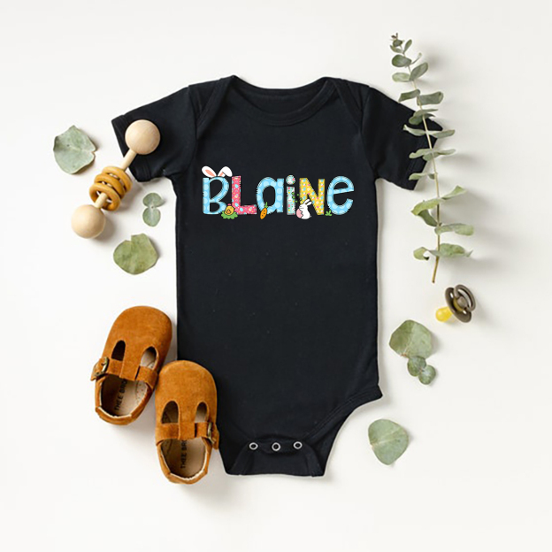 Customized Name Bodysuit-Gift For Easter