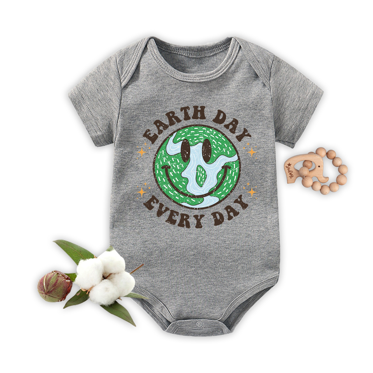 Smiling Earth Day Every Day Baby Bodysuit