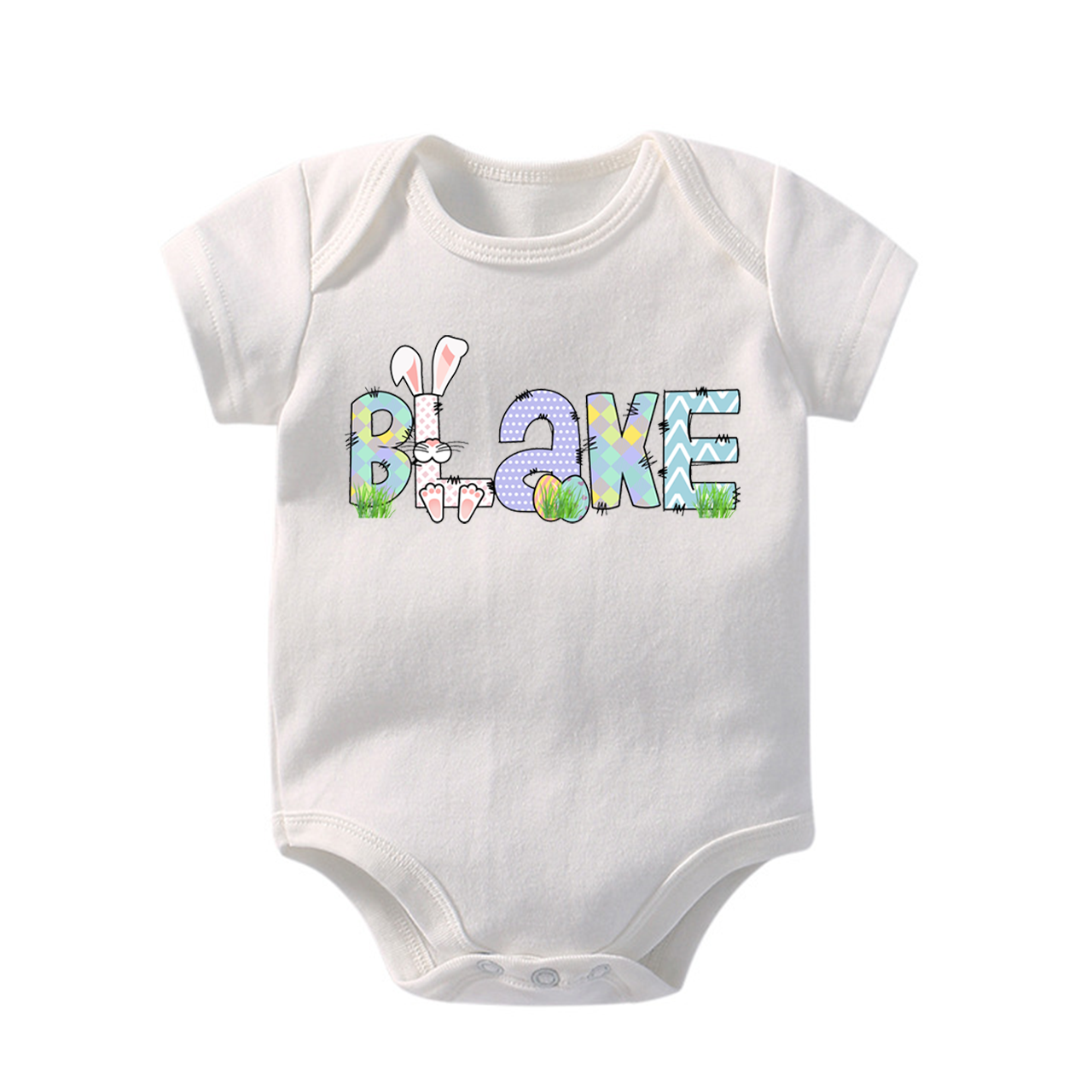 Custom Name - Easter Bunny Bodysuit For Baby