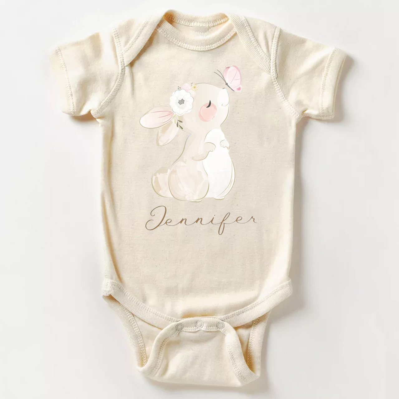 Butterfly&Bunny Easter Bodysuit For Baby