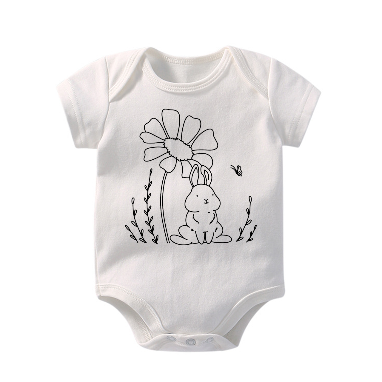 Rabbit With Butterfly Three Designs Bodysuit For Baby