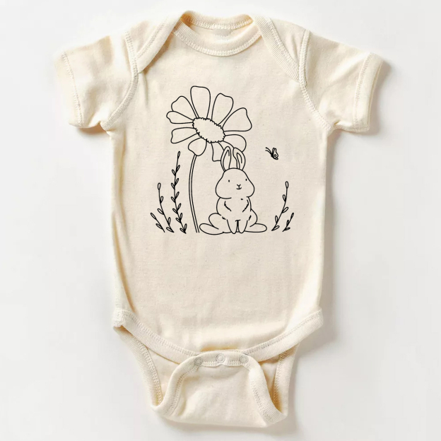 Rabbit With Butterfly Three Designs Bodysuit For Baby