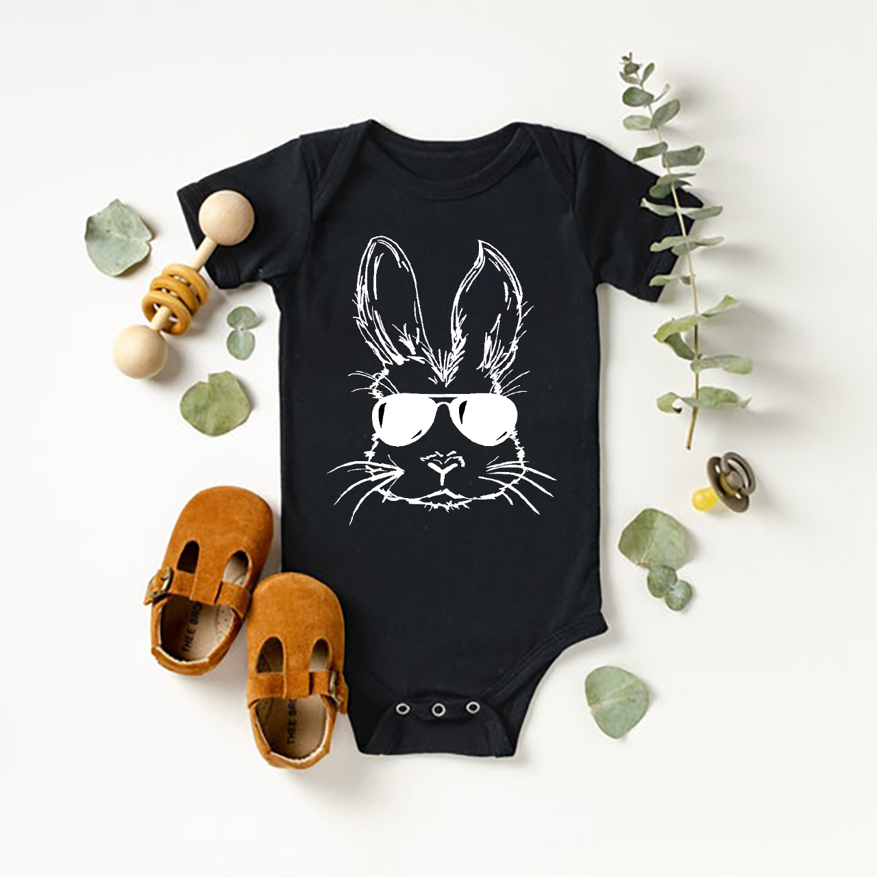 Sunglasses Bunny Easter Bodysuit For Baby