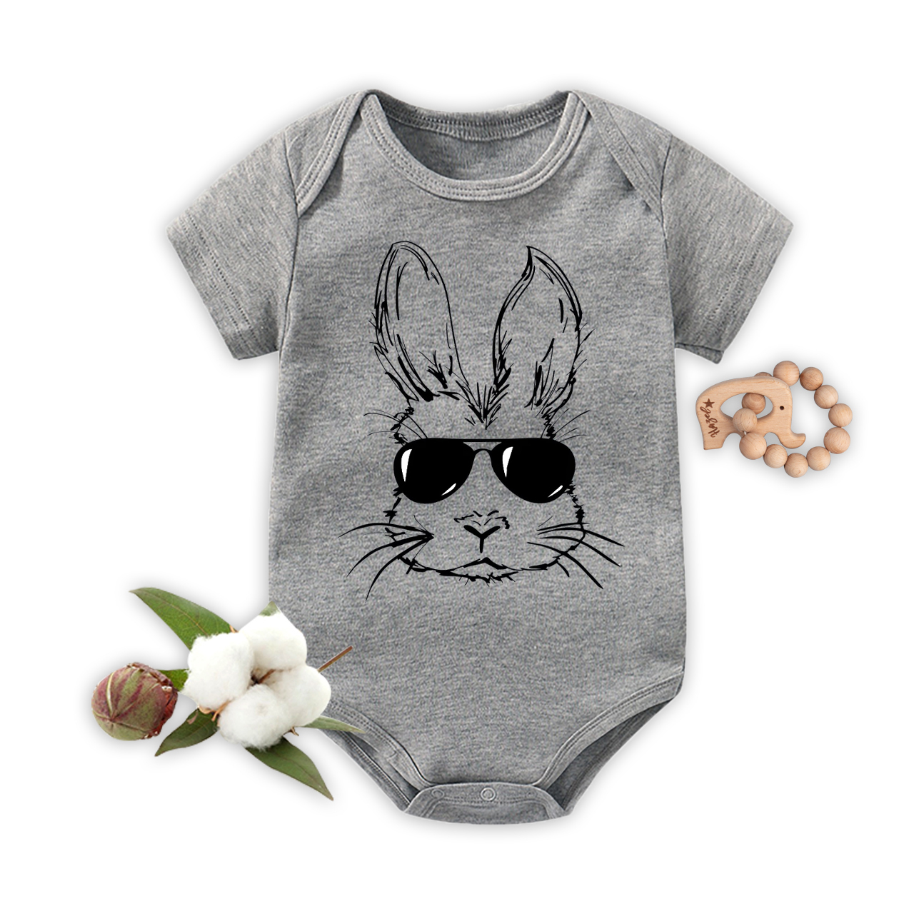 Sunglasses Bunny Easter Bodysuit For Baby