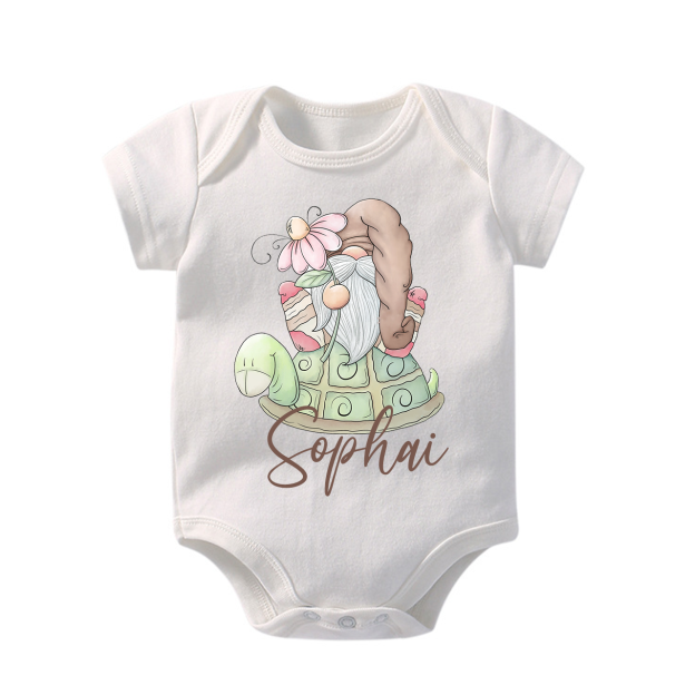 Spring Turtle Gnome Easter Bodysuit For Baby