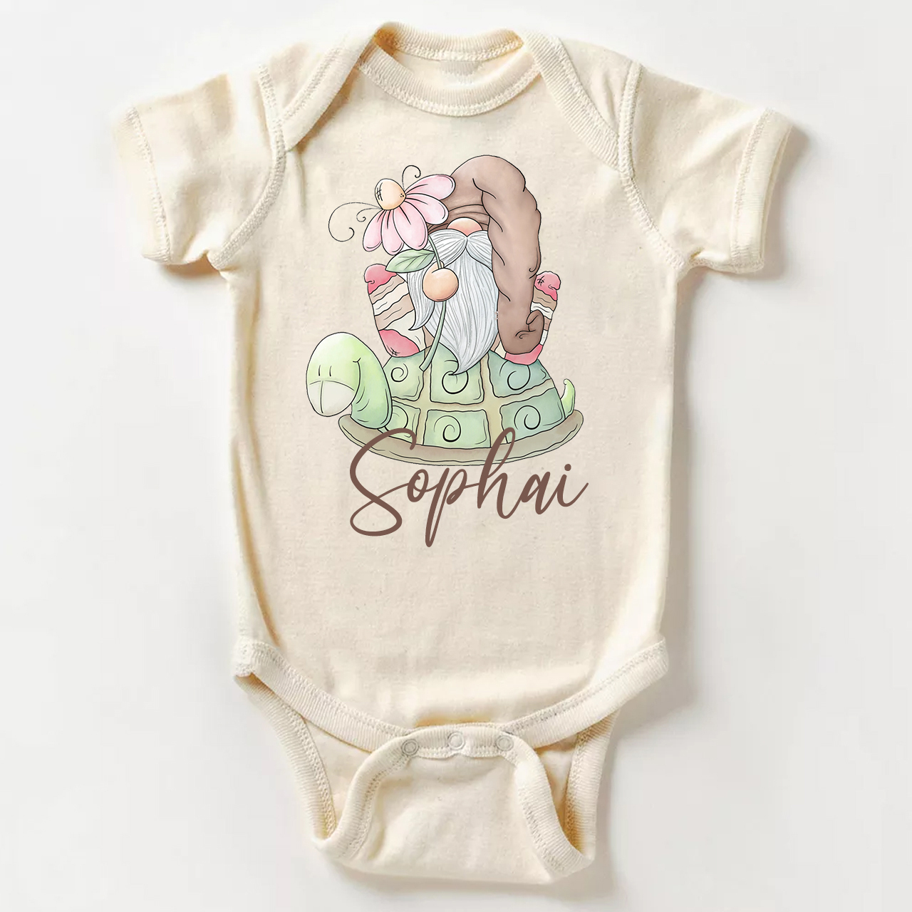 Spring Turtle Gnome Easter Bodysuit For Baby