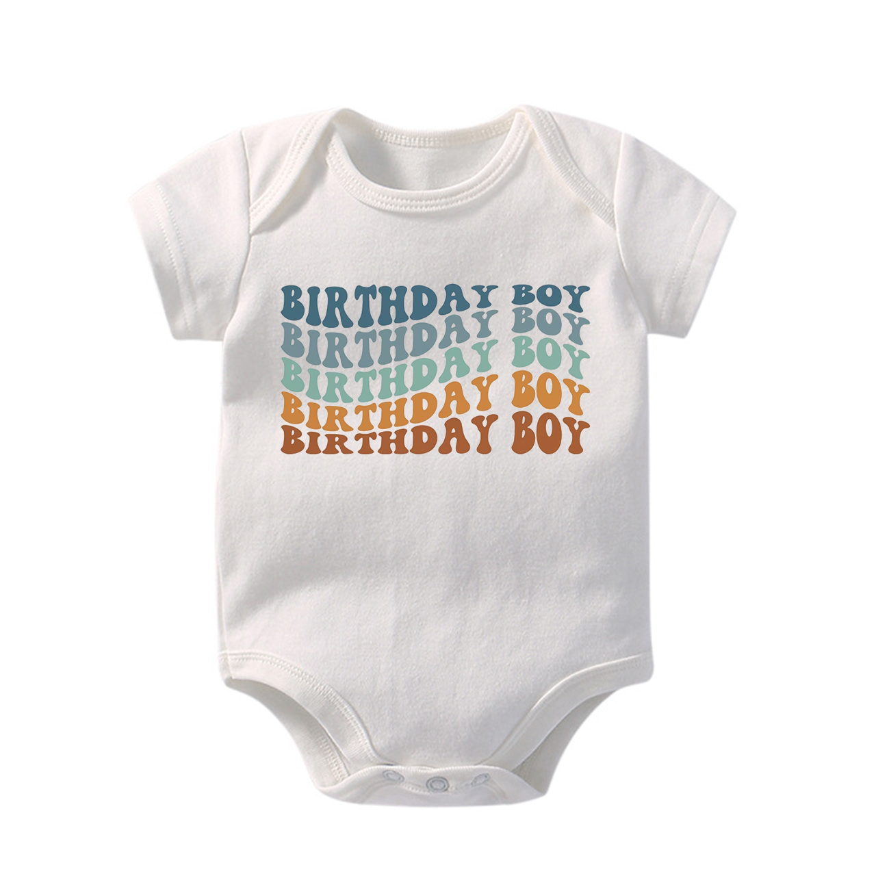 Wavy Letters Boys Birthday Bodysuit For Baby