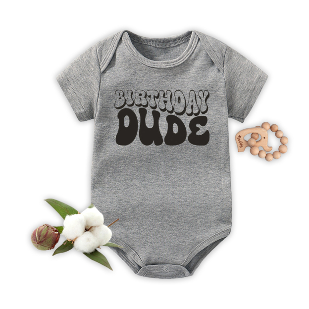 Birthday Dude Natural Bodysuit For Baby