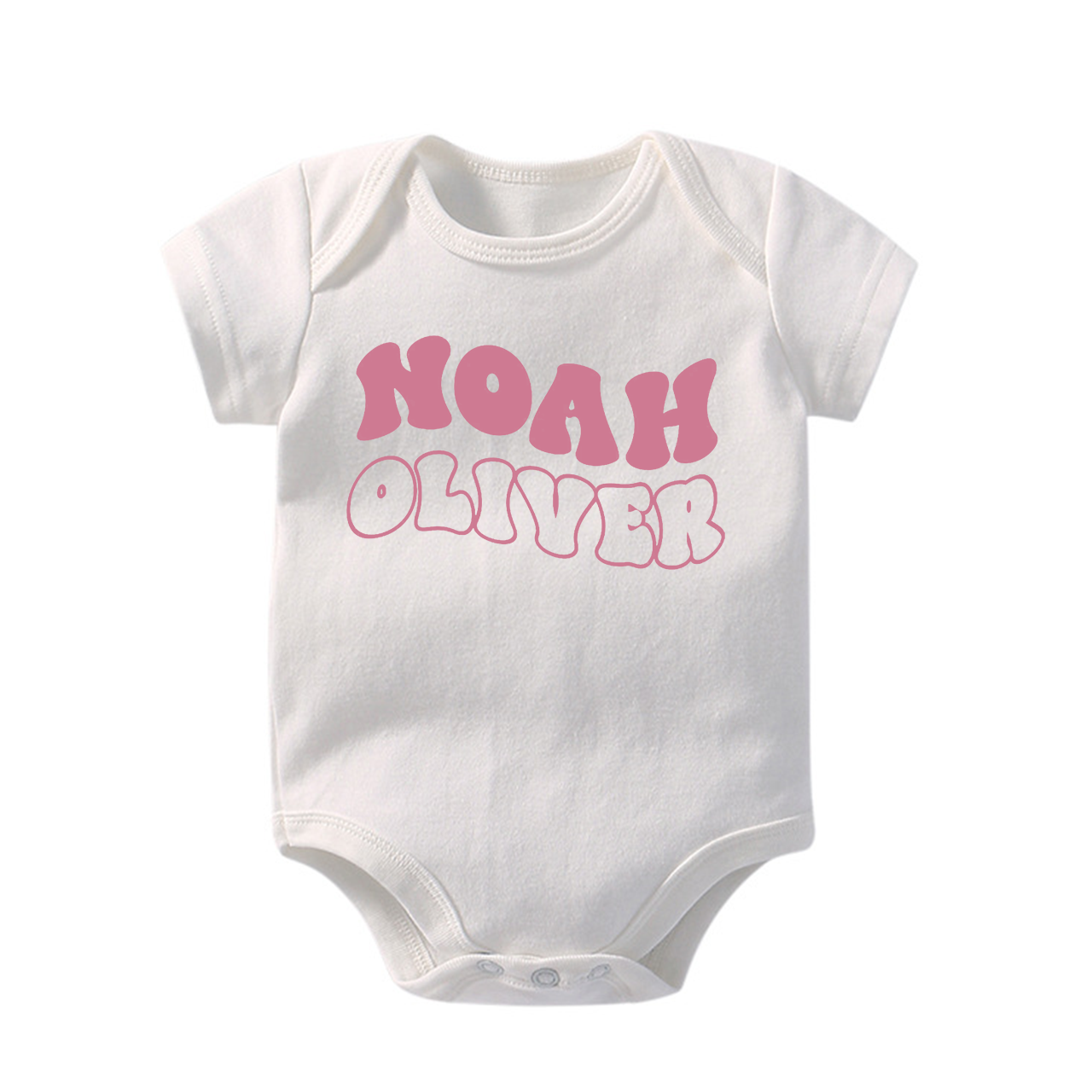 Personalized Cute Retro Wavy Name Bodysuit For Baby
