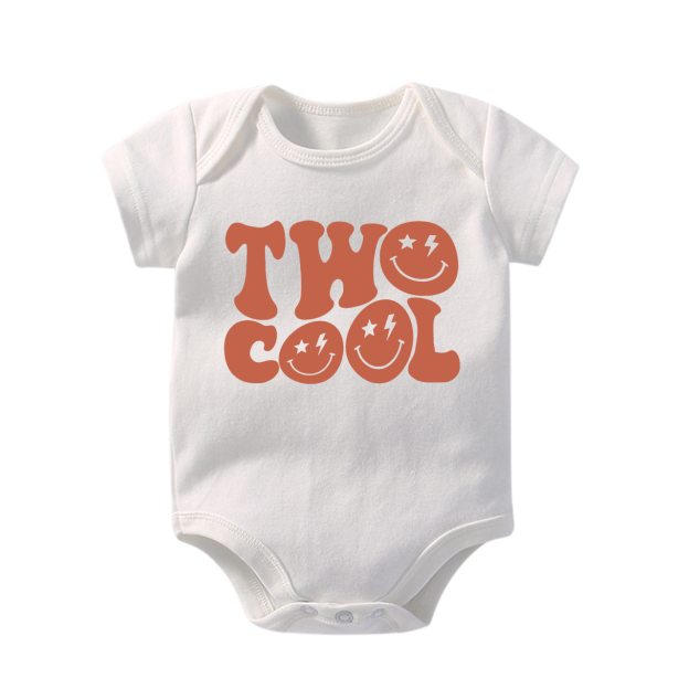 Two Cool Smile Face Kids Birthday Bodysuit For Baby