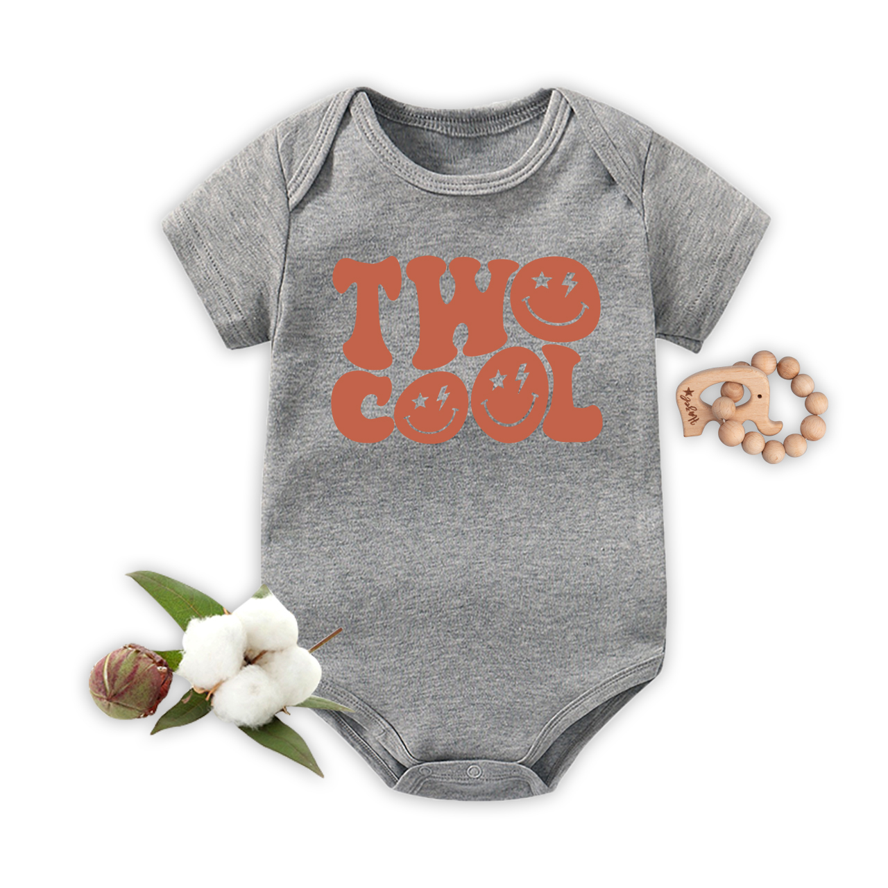 Two Cool Smile Face Kids Birthday Bodysuit For Baby