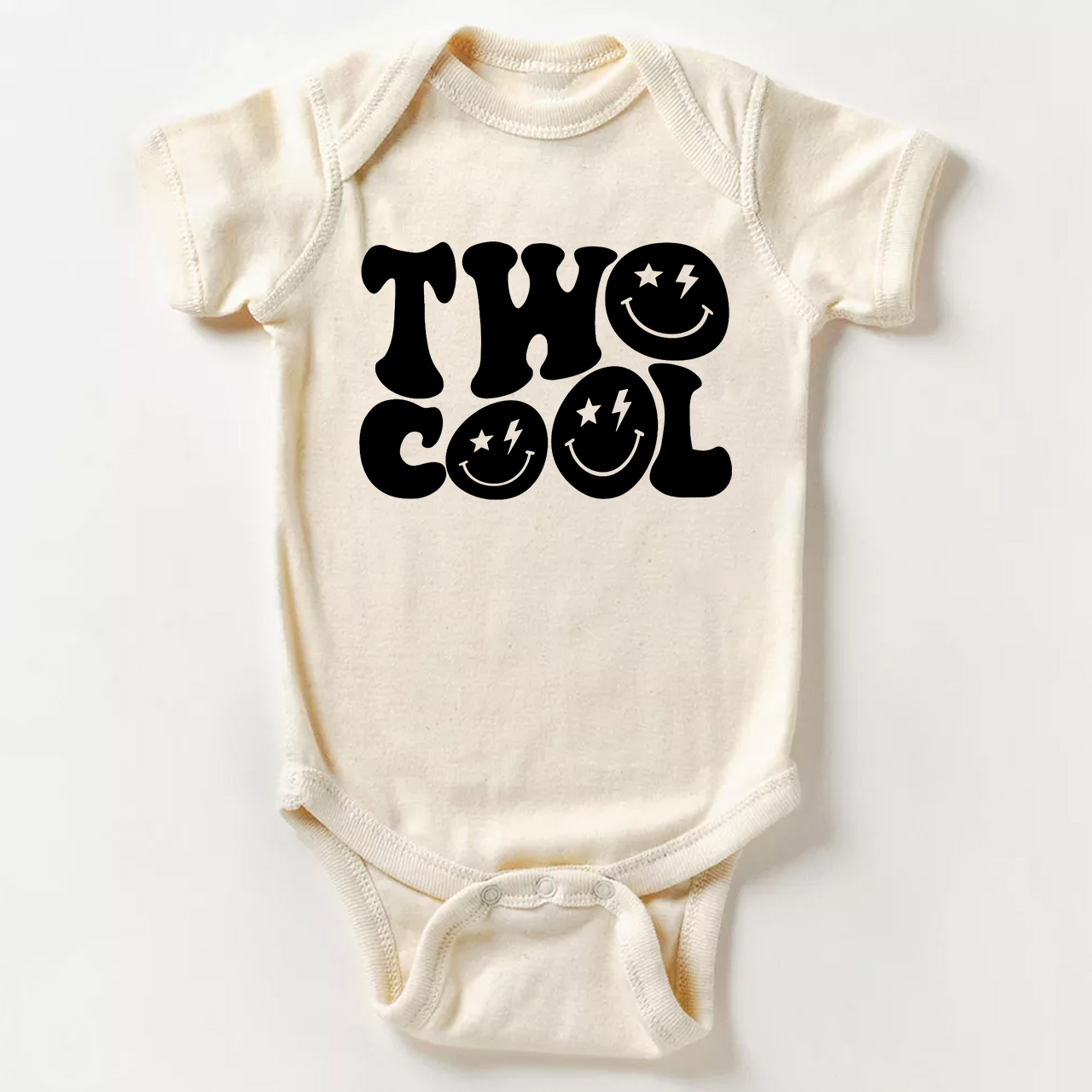 Two Cool Smile Face Kids Birthday Bodysuit For Baby