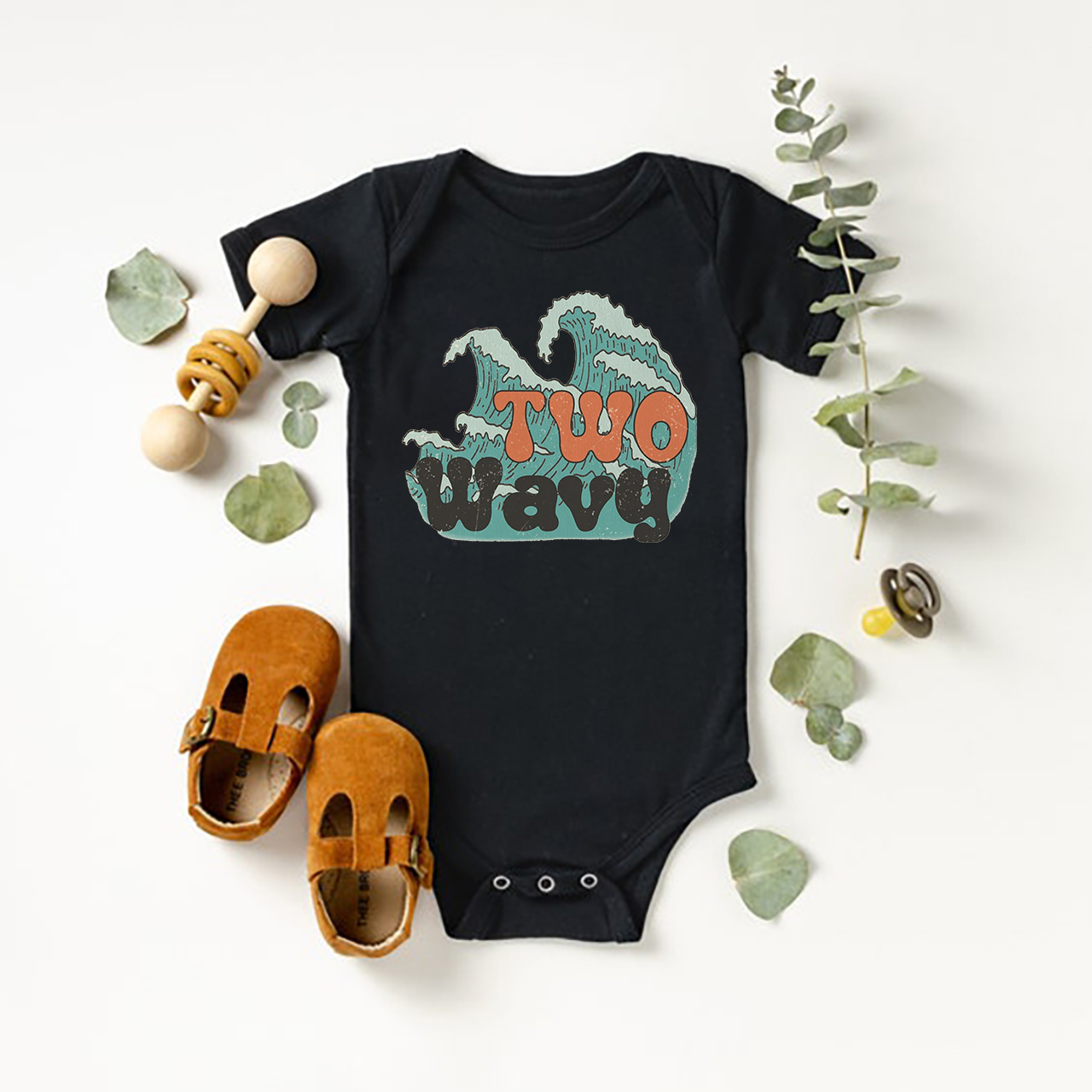 Two Wavy 2nd Birthday Bodysuit For Baby