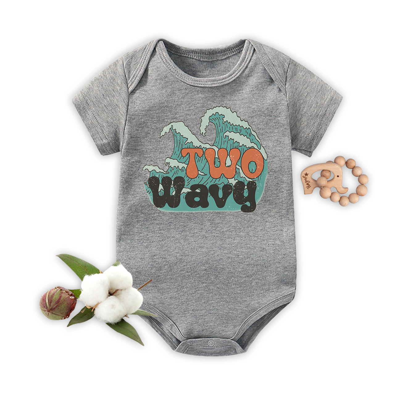 Two Wavy 2nd Birthday Bodysuit For Baby