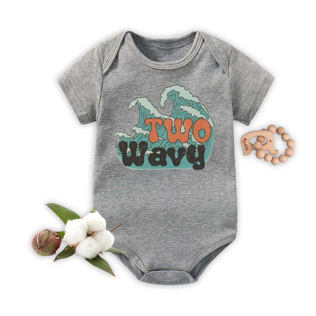 Two Wavy 2nd Birthday Bodysuit For Baby