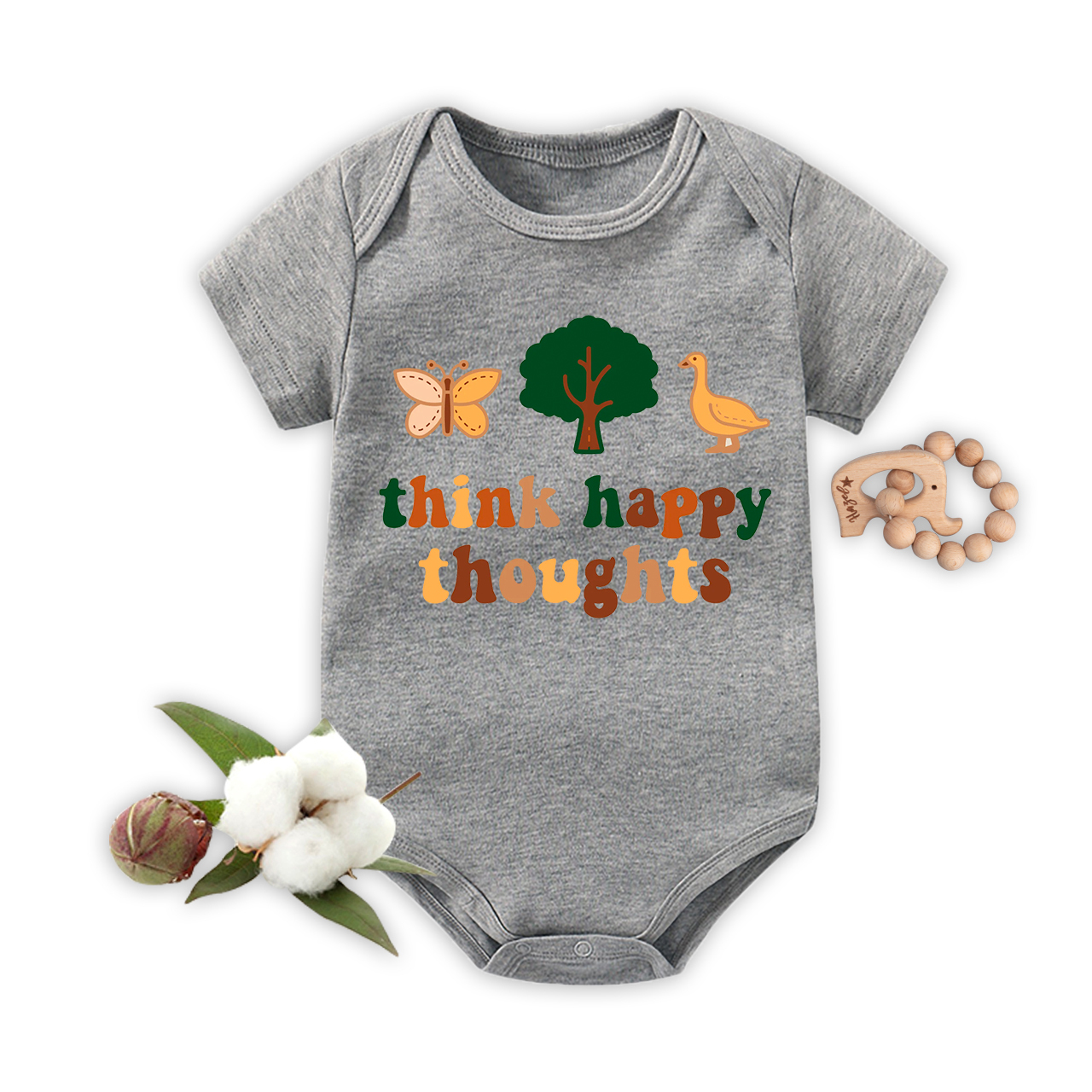 Think Happy Thoughts Birthday Bodysuit For Baby