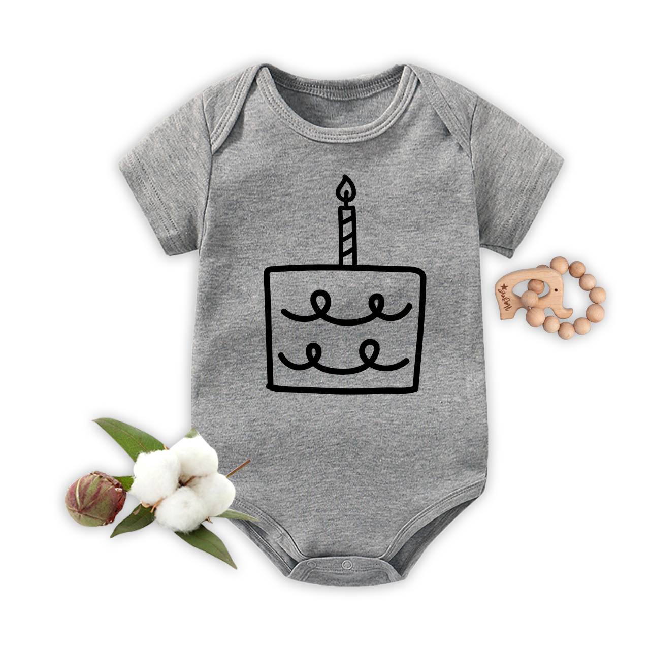 One Birthday Candle Bodysuit For Baby