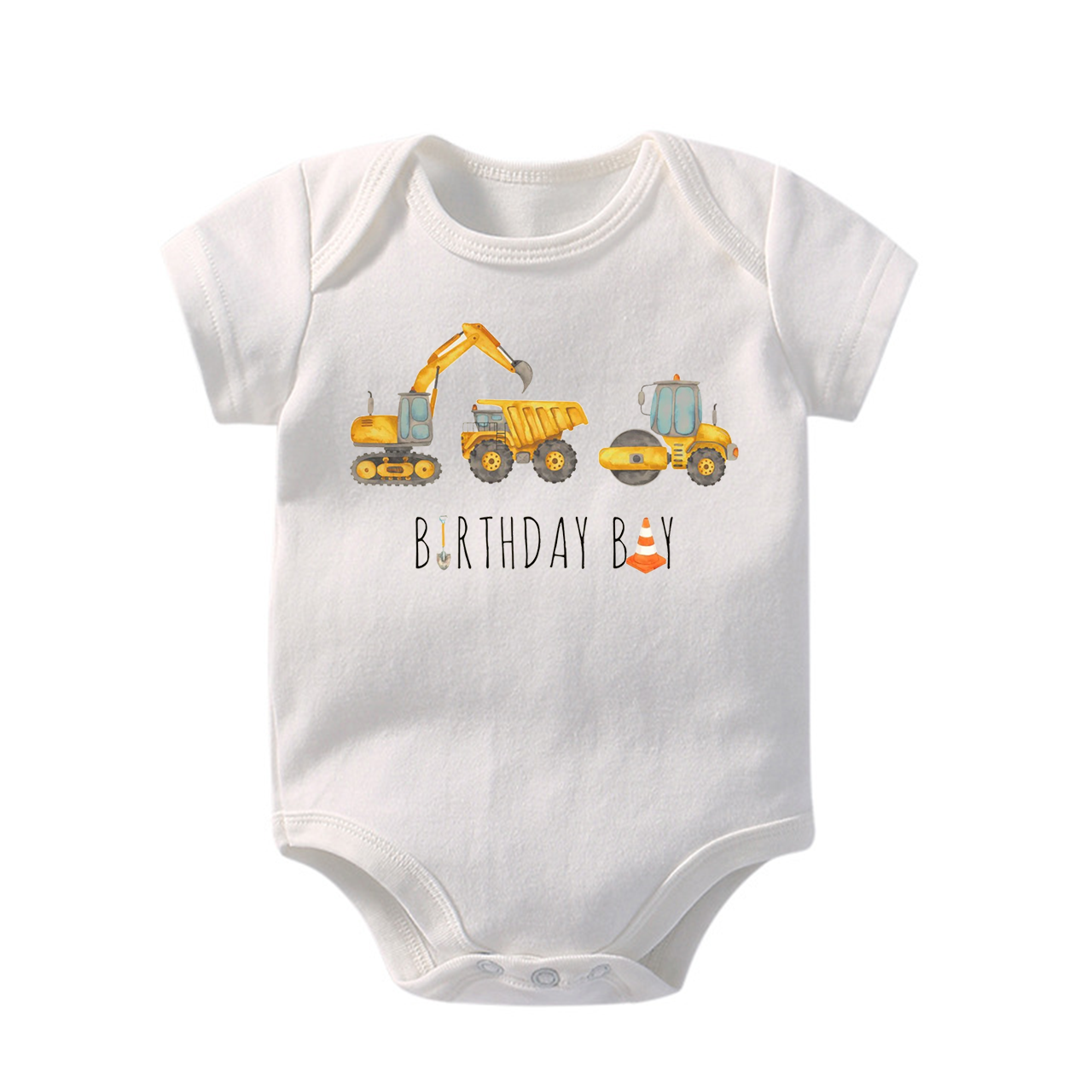 Construction Birthday Bodysuit For Baby