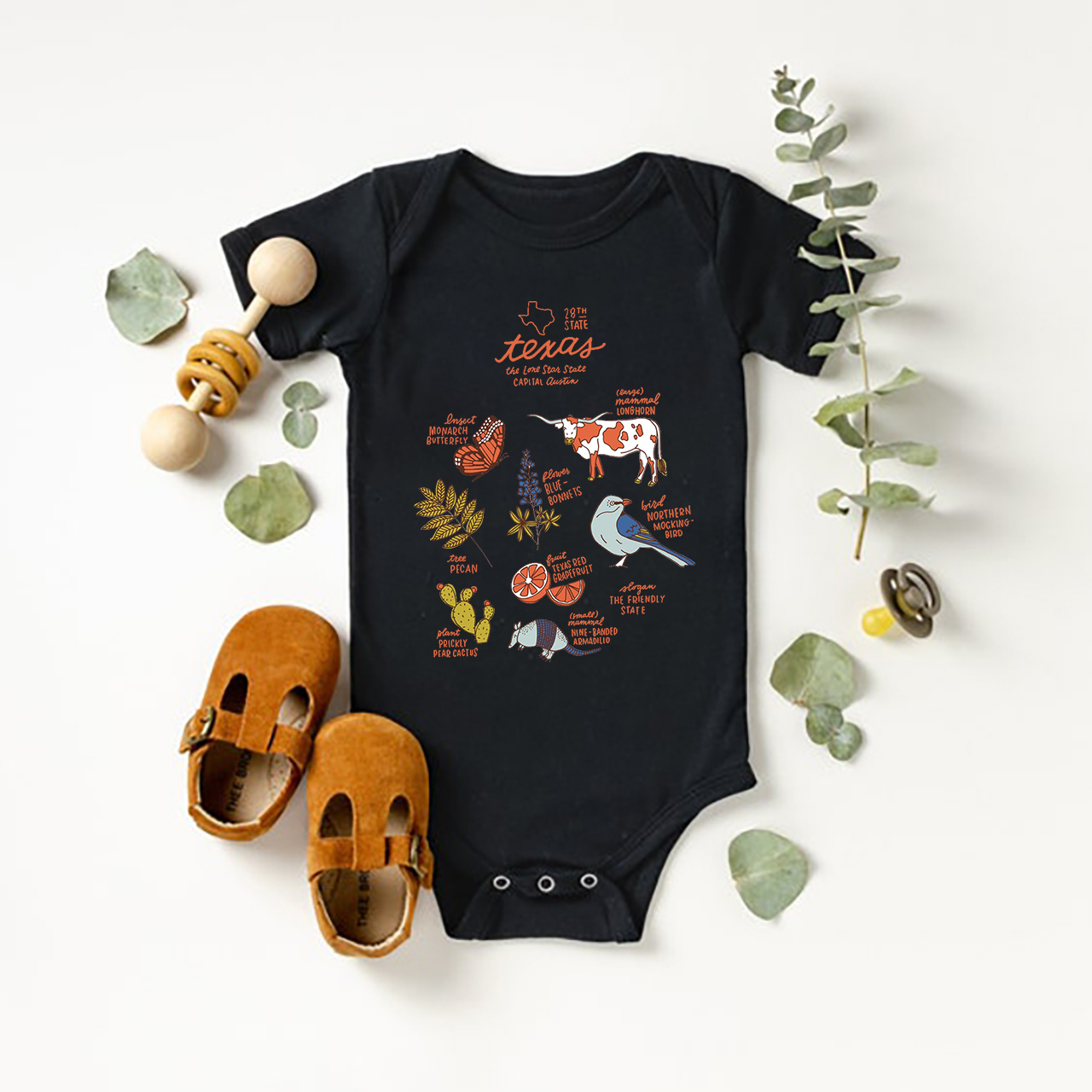 Texas State Symbols Bodysuit For Baby