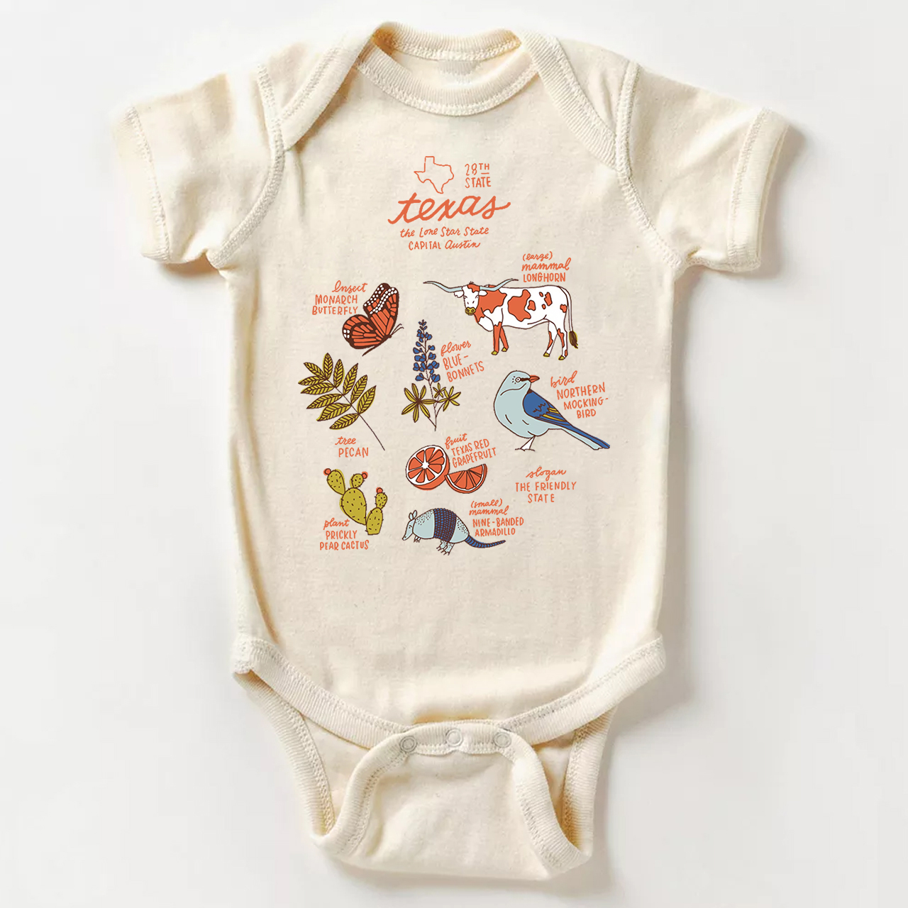 Texas State Symbols Bodysuit For Baby