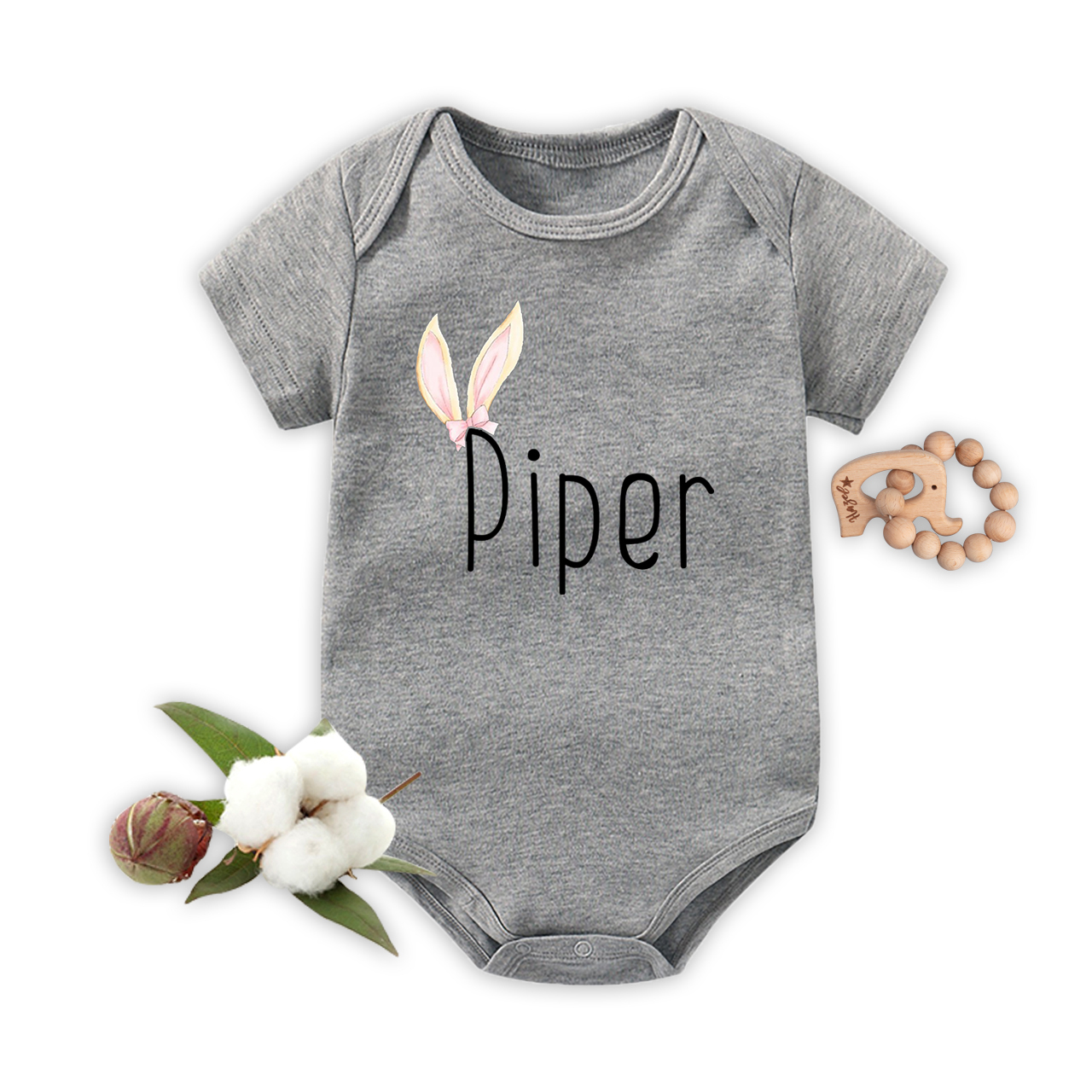 Hop Hop Easter Baby Bodysuit