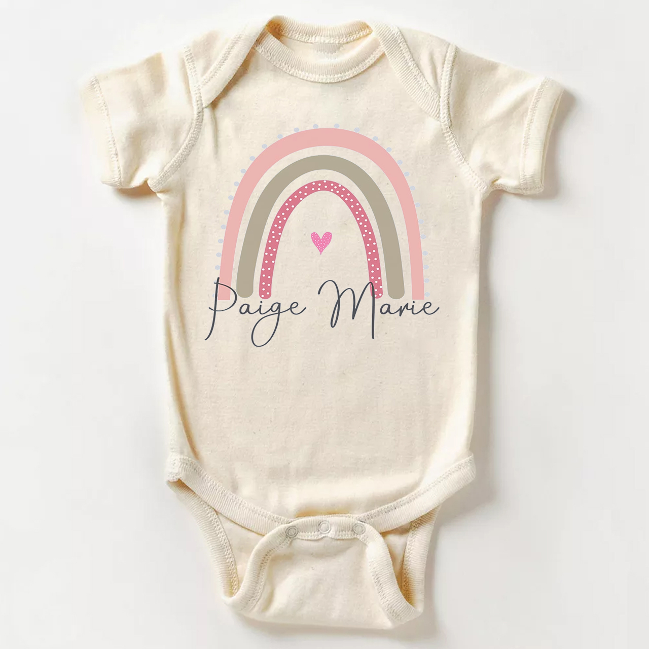 Rainbow Girls Personalized Name Bodysuit For Baby