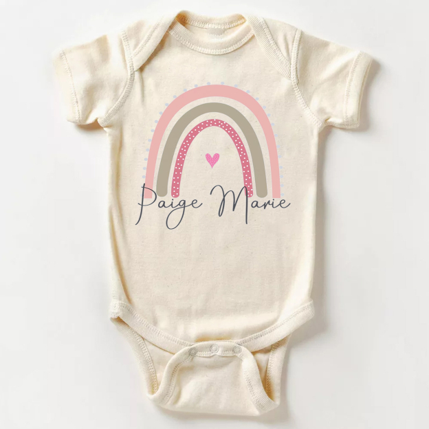 Rainbow Girls Personalized Name Bodysuit For Baby