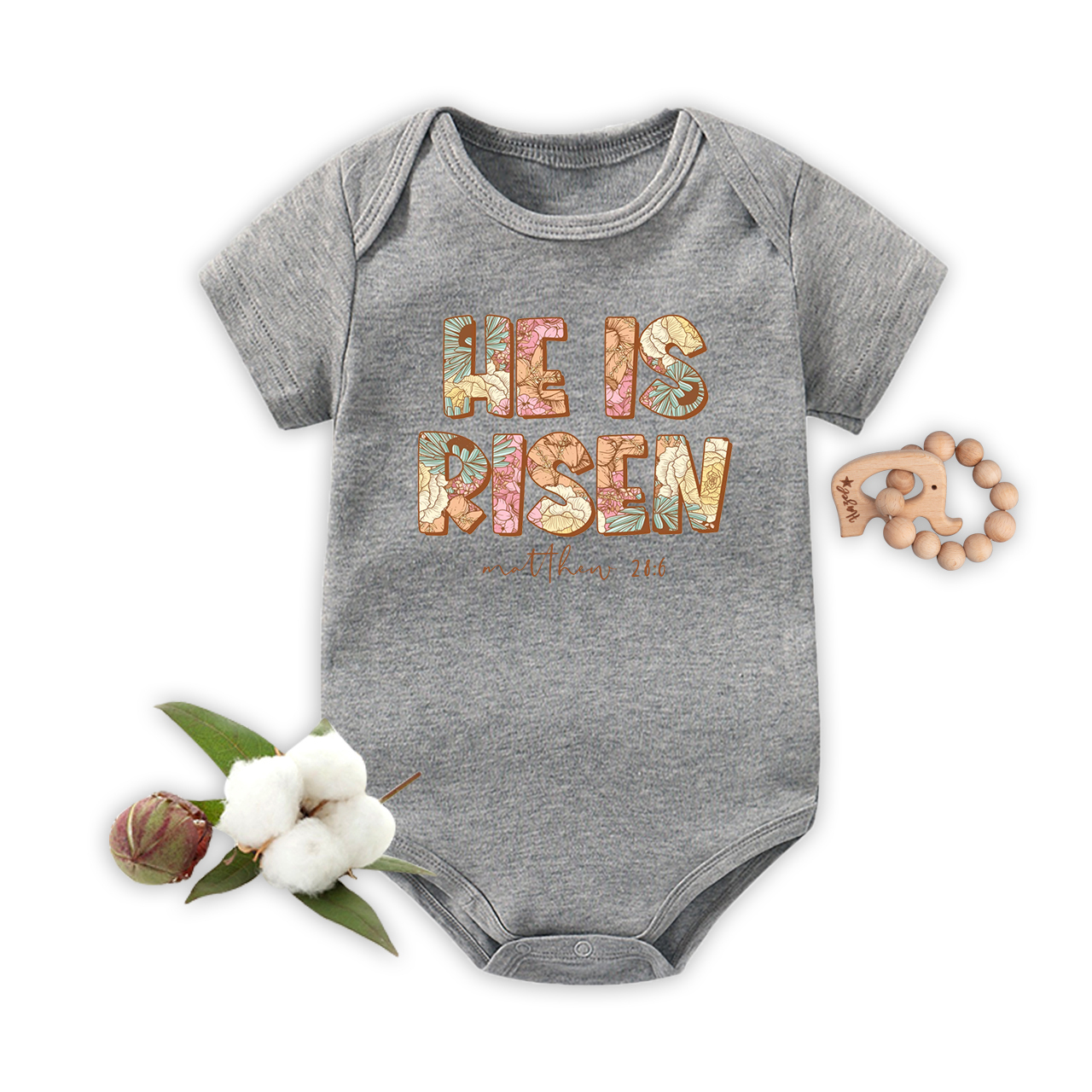 He Is Risen Jesus Easter Baby Bodysuit