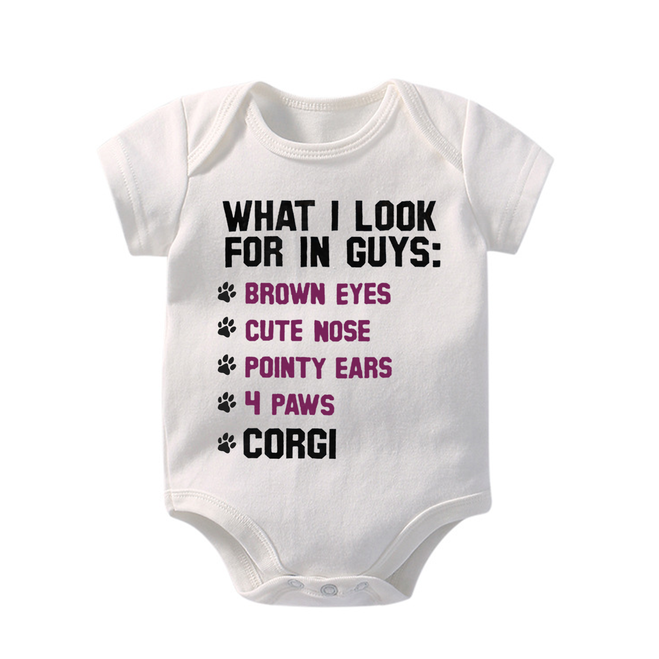 Corgi Checklist Bodysuit For Baby
