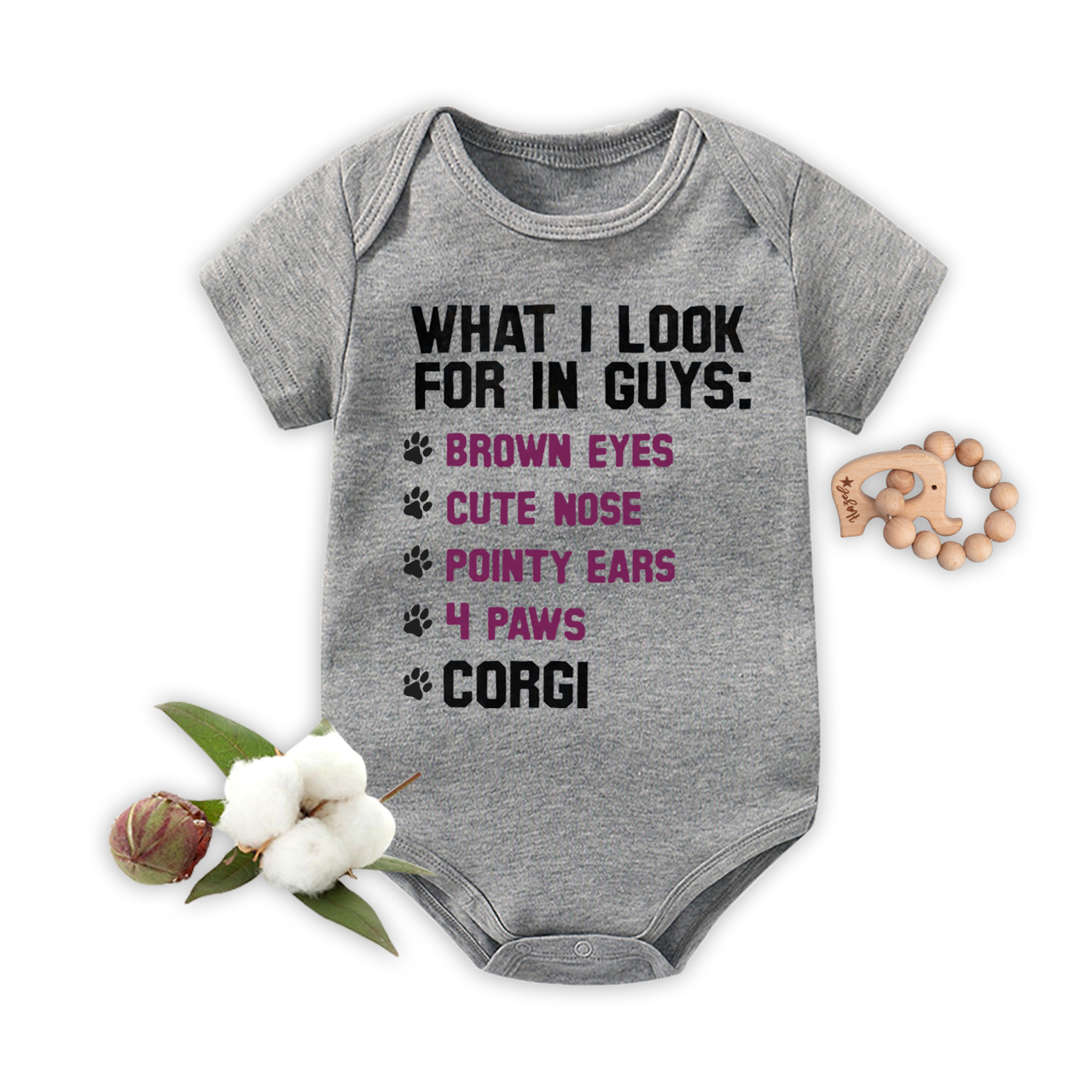 Corgi Checklist Bodysuit For Baby