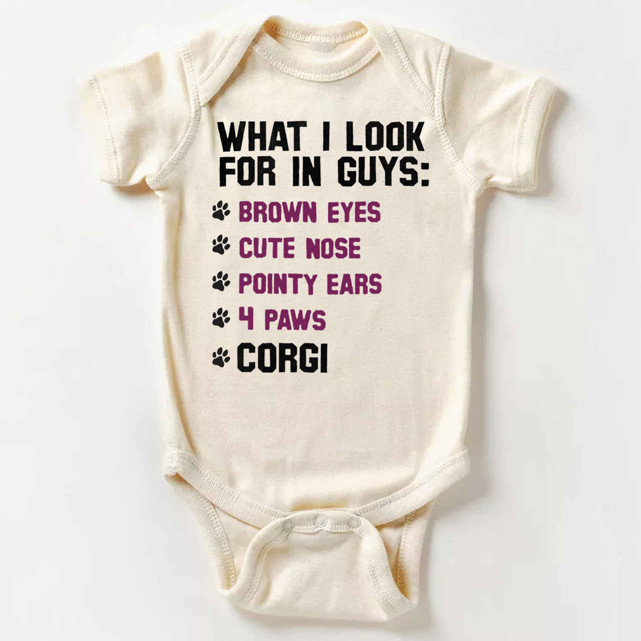 Corgi Checklist Bodysuit For Baby