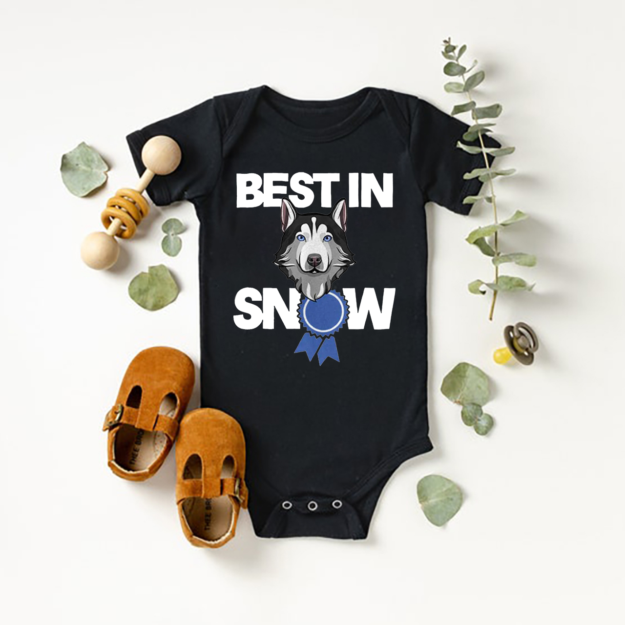Snow Dog Bodysuit For Baby