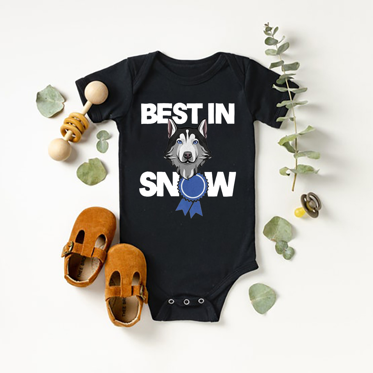 Snow Dog Bodysuit For Baby