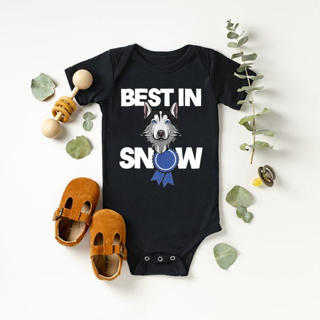 Snow Dog Bodysuit For Baby