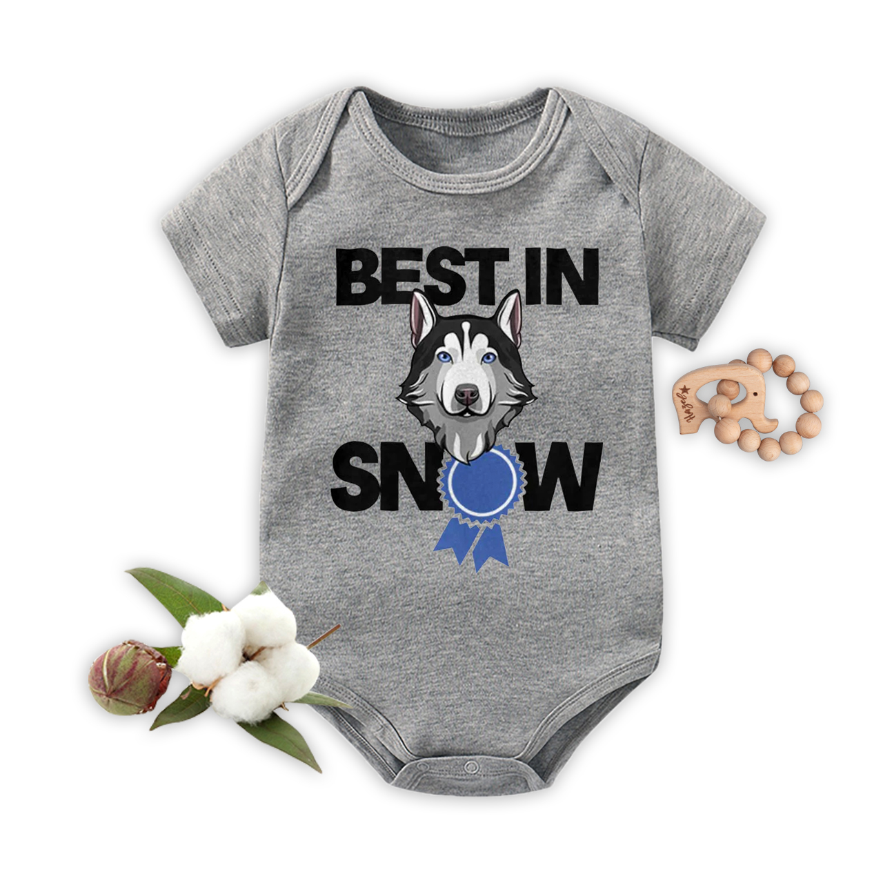 Snow Dog Bodysuit For Baby