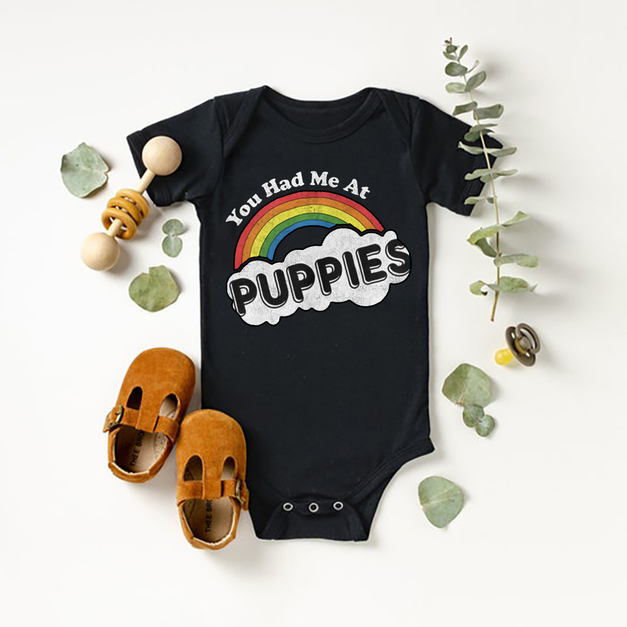 Rainbow Puppies Bodysuit For Baby