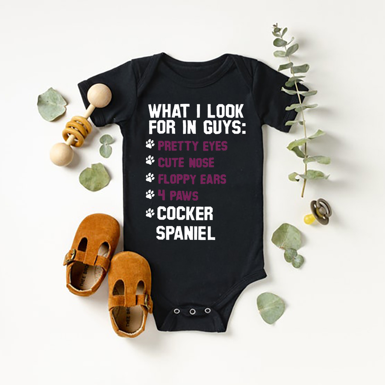 Cocker Spaniel List Bodysuit For Baby