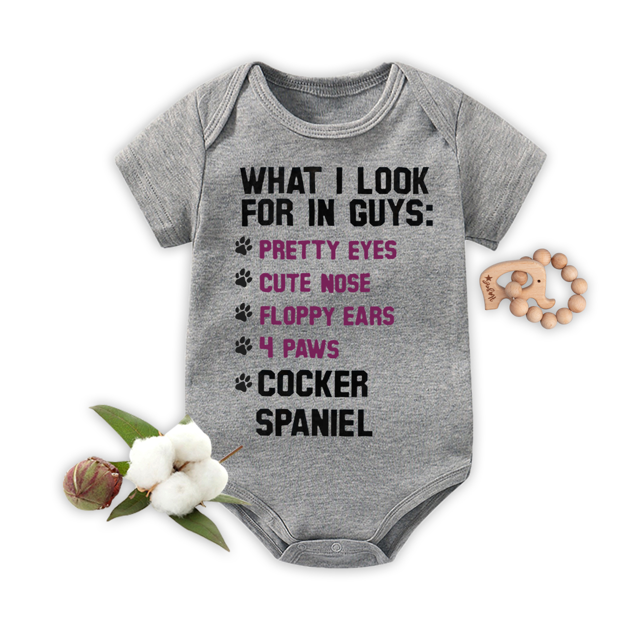 Cocker Spaniel List Bodysuit For Baby