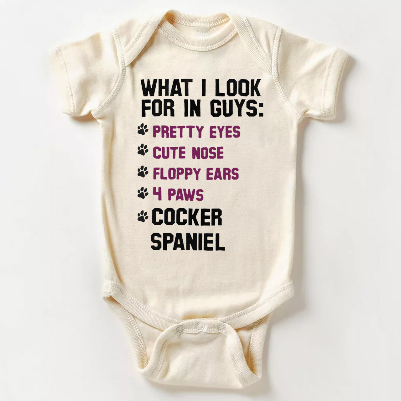 Cocker Spaniel List Bodysuit For Baby